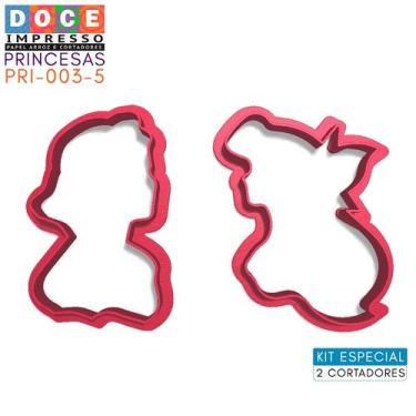 Imagem de Kit Cortadores Silhueta Princesa Ariel e Branca de Neve 2pc DOCE IMPRE