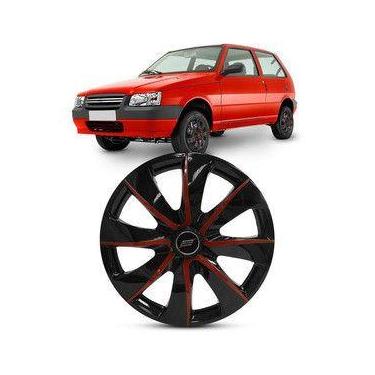 Imagem de Calota Prime Black Red Esportiva Aro 13 Universal 4X100 4X108 - Elite