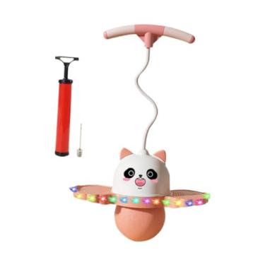 Imagem de Colaxi Bola de Pogo em Forma de Panda com Alça Exercício Pogo Stick com Bola de Salto Leve para Brinquedo Presente de Aniversário Assistente de Treinamento, Rosa