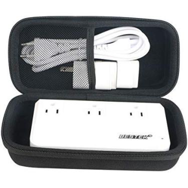 Imagem de Khanka Capa rígida para adaptador de viagem universal Bestek 220 V a 110 V conversor de voltagem