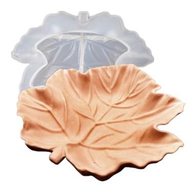 Imagem de Japleed Moldes texturizados de silicone, bandeja de folha de bordo, moldes de concreto de resina, bandeja de joias de folhas, moldes de recipiente para velas, moldes de argila de fundição de resina