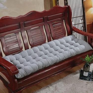 Imagem de Almofadas para espreguiçadeiras ao ar livre - Almofada de banco grossa, macia e protegida contra UV com laços para pátio, piscina, cadeiras reclináveis ​​de jardim(Gray,53 * 150cm)