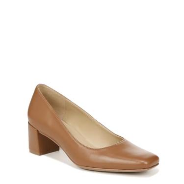 Imagem de Naturalizer Sapato feminino Karina salto baixo bico quadrado, Couro marrom (English Tea Brown), 12 Wide