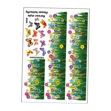 Imagem de WeiLaiKeQi Adesivo de parede de borboleta e flor, decoração de arte de parede para casa, fundo interno, papel de parede de PVC, mural de arte de grama para sala