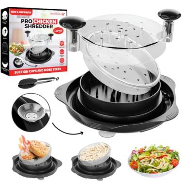 Imagem de Ferramenta de triturador de frango grande com ventosas, cabo ergonômico e antiderrapante forte, utensílio de cozinha para triturar peito de frango, carne de porco e carne, máquina de triturar carne