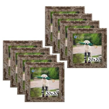 Imagem de Kit 8 Porta Retrado Molduras 15x15 Marrom - Santamaria Molduras