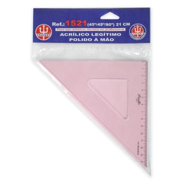 Imagem de Esquadro Acrílico Trident com Escala 45 Graus 21cm - 1521