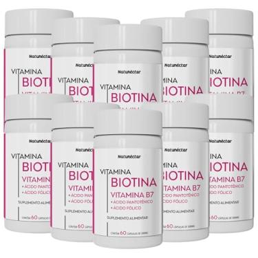 Imagem de Kit Combo 10 Biotina Vitamina B7 Atacado 600 Cápsulas Natunéctar