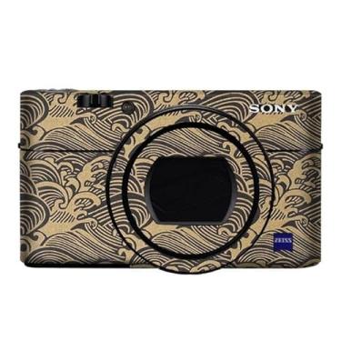Imagem de Adesivo de capa de câmera antiarranhões para Sony RX100VI RX100VII Película protetora de câmera Decalques RX100M6 RX100M7 (ouro wave)