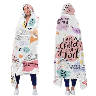 Imagem de Taesun Presentes cristãos para mulheres, cobertor vestível de fé de dia das mães, moletom com capuz religioso católico, cobertor com capuz cristão 119 x 183 cm para aniversário de mamãe/adolescentes