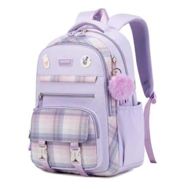 Imagem de Mochila ASKSKY Infantil para Escola (6 a 14 anos) - Roxa