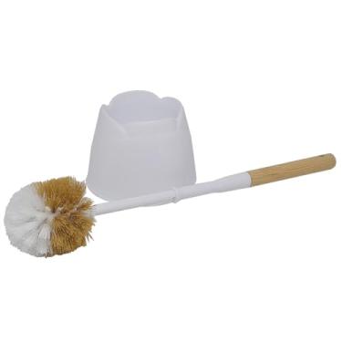 Imagem de Kit 2 Escovas Sanitárias Limpa Vaso Privada Banheiro Cabo Bambú