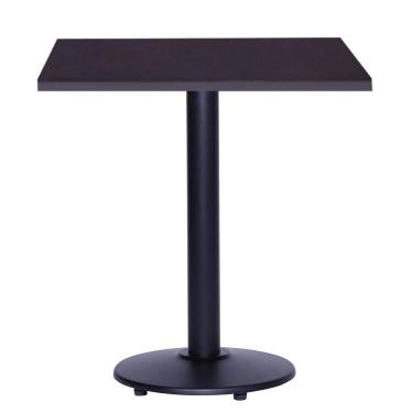 Imagem de Mesa Zeta Ferro Preto 75 cm (Alt) Disco Redondo Tampo MDP Quadrado 80 cm (Larg) x 2,50 cm (Alt) Preto