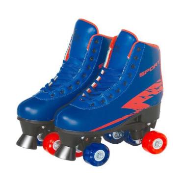 Imagem de Patins 4 Rodas Azul Com Luzes na Roda 35 ao 38 Ajustável - FENIX