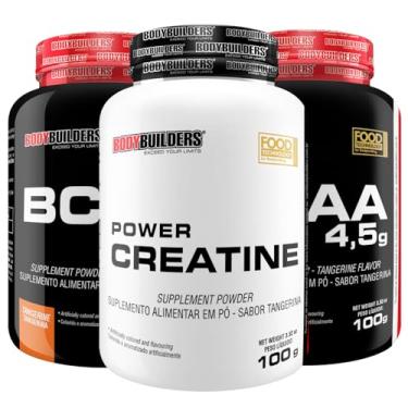 Imagem de Kit 2x BCAA 4,5g Tangerina 100g + Power Creatina Tangerina 100g - Bodybuilders
