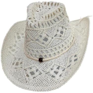 Imagem de Chapéu Country Branco Cowboy Sertanejo Rodeio Shows Peão Estiloso Unis