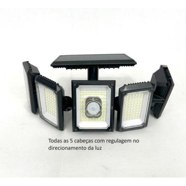Imagem de Luminária Solar com Sensor e Controle Remoto 300 Leds 5 cabeças placa 