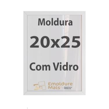 Imagem de Moldura 20x25 Branca Com Vidro, para Quadros Decorativo para sala, quarto, escritório, poster, casa, fotos, Certificados, Diplomas, Alvara Porta Retrato.
