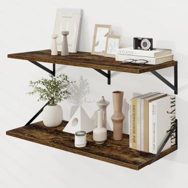 Imagem de Prateleiras flutuantes profundas para parede, de madeira branca, prateleira grande flutuante de 30 x 91 cm, conjunto de 2 para estante de livros, quarto, casa, escritório, banheiro