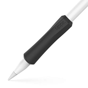 Imagem de UPPERCASE Designs NimbleGrip Premium Silicone Ergonomic Comfort Grip Holder, Dual Sided Design, Compatible with Apple Pencil Pro, USB-C, 2nd Generation, 1st Generation (2 Pack, Black)