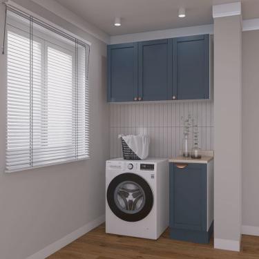 Imagem de Lavanderia Modulada 2 Peças 1 Armário Aéreo 3 Portas 1 Balcão Cabecasa Madeiramadeira