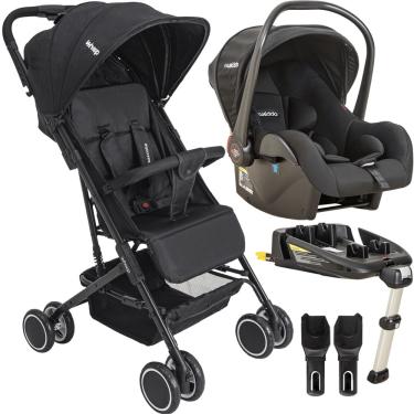 Imagem de Carrinho Mascote Preto Bebe Conforto Base isofix Kiddo