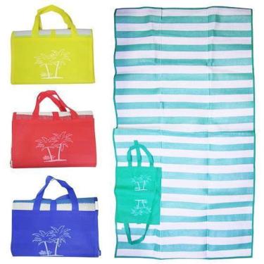 Imagem de Esteira De Praia Dobravel Com Alca Estampado Colors 170X90Cm