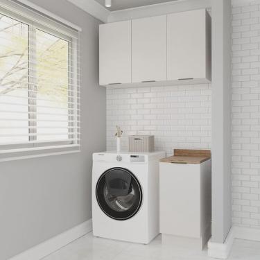 Imagem de Lavanderia Modulada 2 Peças 1 Armário Aéreo 3 Portas 1 Balcão Ipanema Cabecasa Madeiramadeira