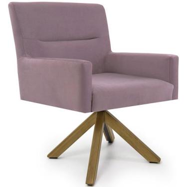 Imagem de Cadeira Para Sala Angel Giratória Giromad Veludo Rose - Nexta Casa