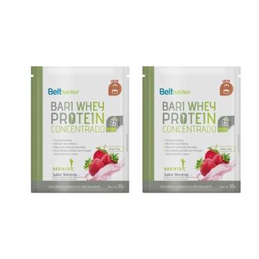 Imagem de Kit 2 Belt Bari Whey Protein Concentrado Morango 30g Sanhê - Belt Nutr