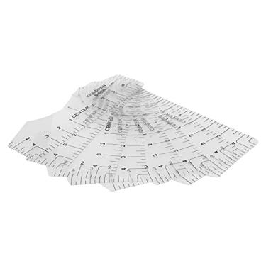 Imagem de Conjunto de régua de guia de camiseta transparente, 8 tamanhos, ferramenta de alinhamento para design de roupas com ferramenta de calibração de pescoço redondo, sublimação e HTV (estilo transparente