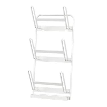 Imagem de DimyFew Prateleira de Armazenamento de Tampa de Maconha, Organizador de Cozinha Montado, Suporte de Tampa em Vasos para Despensa, 3 Níveis, Tamanho real