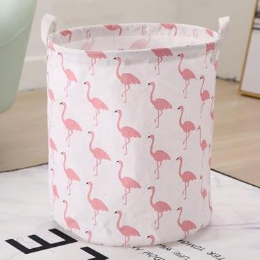 Imagem de Cesto Organizador Dobrável – Para Roupas Sujas e Itens Domésticos – Prático e Estiloso (3,SN001=Flamingo)