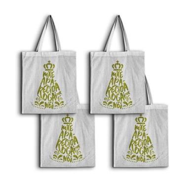 Imagem de 4 Ecobags Nossa Senhora Rogai Por Nós 100 Algodão Bolsa Ecológica - Re