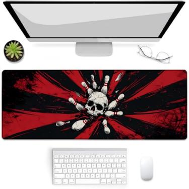 Imagem de VANZEV Tapete de mouse para jogos de caveira de boliche, tapete de mouse, tapete de mesa, base de borracha antiderrapante para computadores, laptop, escritório, escola, acessórios para casa, presentes