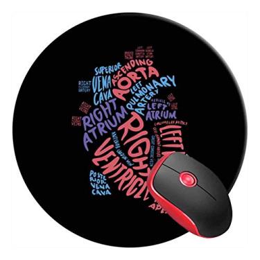 Imagem de Mouse pad redondo gamer Mouse Mat Cardíaco Enfermeira anatômica Coração Médico, Antiderrapante Base de borracha Mousepad Bonito Mousemat para Laptop Computador PC Escritório Casa