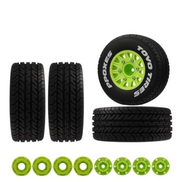 Imagem de NMNRC Wheel and Tires & 12mm 14mm 17mm Wheel Hex Hub Kit for 1/10 Arrma Senton 3S BLX 550 MEGA & Slash 4X4 4WD VXL Series RC Car Upgrades Part Green