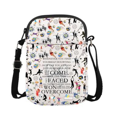 Imagem de Lywjyb Birdgot Bolsa transversal de vôlei presente para amantes de esportes para jogadores de vôlei, mercadoria de vôlei, presente inspirador, Volleyball Cr, Casual