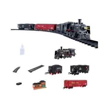 Imagem de Brinquedo De Trem Locomotiva a Vapor Com Som De Fumaça, Conjunto De Si