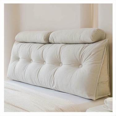 Imagem de LGEOELIAS Travesseiro triangular, travesseiro para sentar na cama, encosto de cama, descanso de cama triangular, para sentar na cama, suporte de posicionamento do encosto