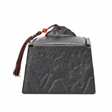 Imagem de Cinzeiros de mesa de cerâmica cinzeiro vintage de mesa com tampa retro clássico estilo à prova de vento redondo para fumar para uso doméstico escritório ornamentos (tamanho: Black A)