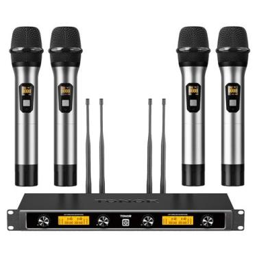 Imagem de Sistema de microfones sem fio TONOR 4x10 canais 295FT UHF