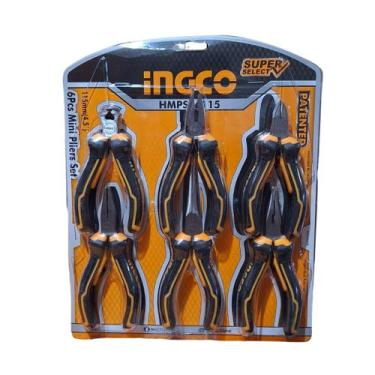 Imagem de Kit Jogo De Mini Alicate 4.5 Com 6 peças HMPS06115 Ingco