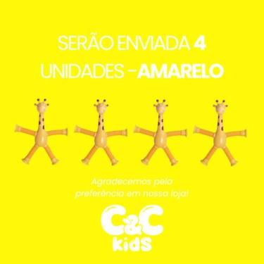 Imagem de Kit 4 girafas estica e gruda melman pop it tubo tiktok com luz brinque