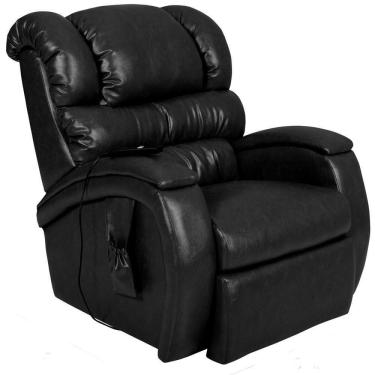 Imagem de Poltrona Do Papai Reclinável Elétrica Com Controle Biorne F05 Corano Preto Brilho - Lyam Decor