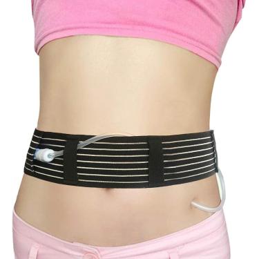 Imagem de Suporte Para Tubo G - Cinto De Diálise Abdominal - Cinto De Armazenamento De Tubo Abdominal - Dispositivo De Fixação De Cateter Para Tubo De Peg, Tubo G & Tubo J,2pcs, Beige, L