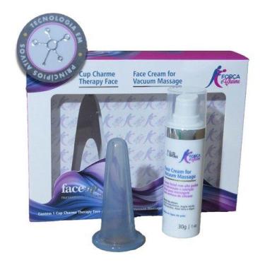Imagem de Ventosa Facial + Creme Massagem Hidratação Nutrição Fc - Força e Charm
