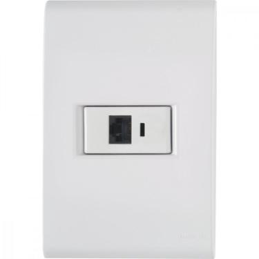 Imagem de Conj 4x2 1 Tomada Rj45 Cat. 6 Tramontina Liz Branco