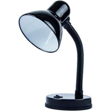 Imagem de Luminária de Mesa Escritório Abajur Articulada Com Garra E Base Preto Branca Rosa (Preto 28cm)