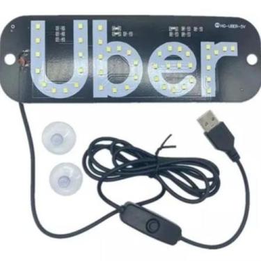 Imagem de Placa Uber Para Carro Led Letreiro Motorista De Aplicativo - USB VENTO